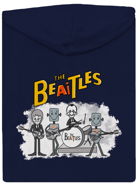 AI Beatles pánská mikina na zip Navy