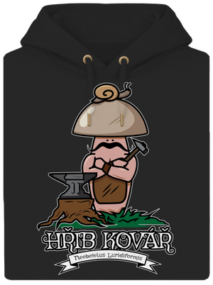 Hřib kovář unisex mikina premium Dark Black