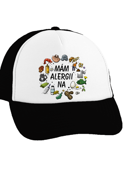 Mám alergii na... + fix kšiltovka truckerka Black cap