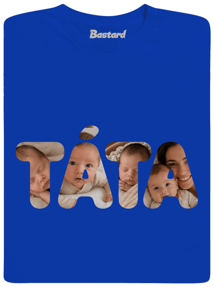 Nápis táta z vlastních fotek pánské dlouhý rukáv Royal Blue
