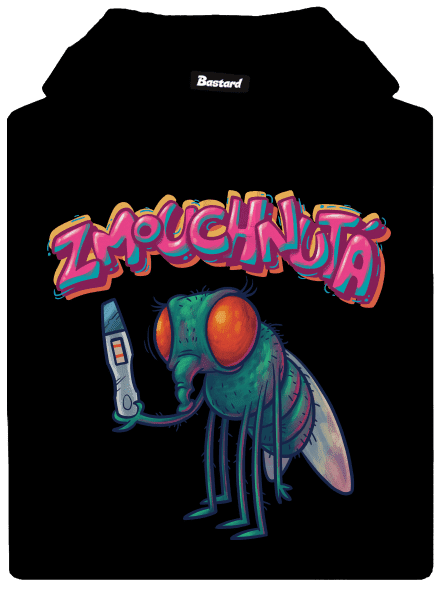 Zmouchnutá pánská mikina klokanka Black