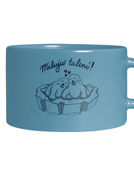 Miluju tulení hrnek makronka Blue Macaron