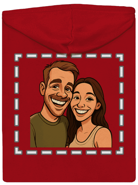 Karikatura z vlastní fotky pánská mikina na zip Red