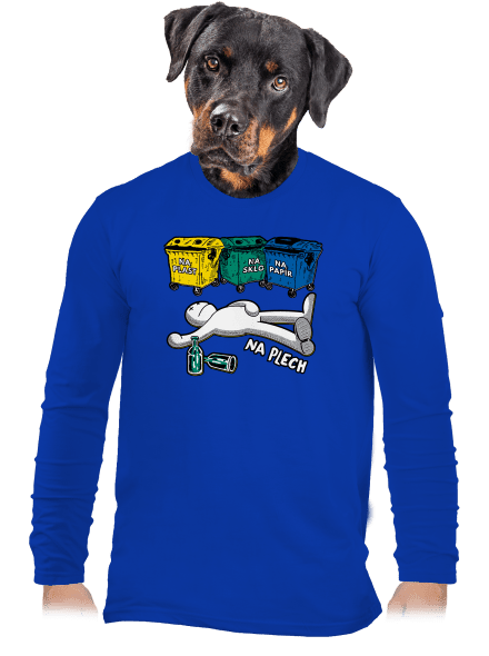 Tříděný odpad pánské dlouhý rukáv Royal Blue
