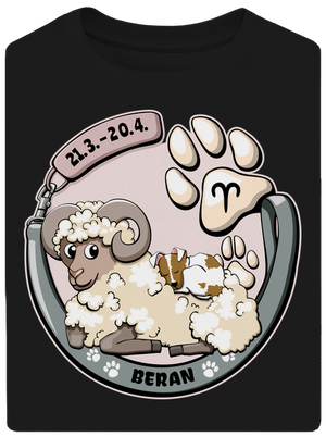 Psí horoskop: Beran unisex tričko oversized Black