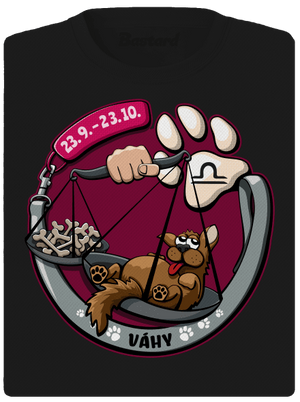 Psí horoskop: Váhy dámské sportovní tričko Black