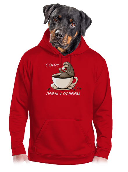 V pressu pánská mikina klokanka Red