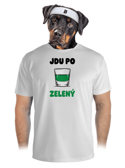 Jdu po zelený pánské sportovní tričko White