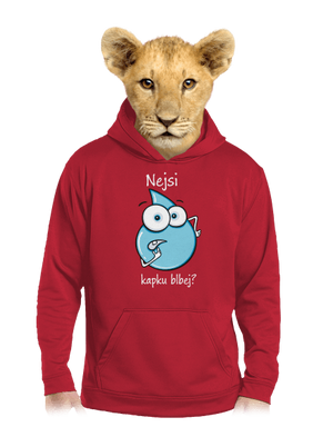 Nejsi kapku blbej dětská mikina klokanka Fire Red