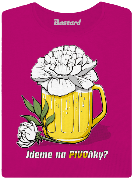Pivoňky dámské tričko Fuchsia Red