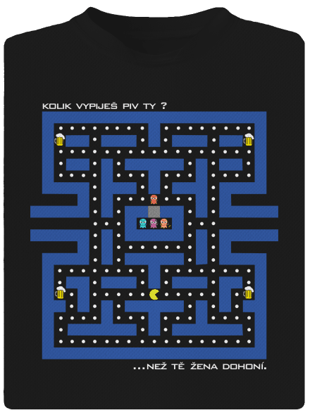 Pac-Man pivo pánské sportovní tričko Black