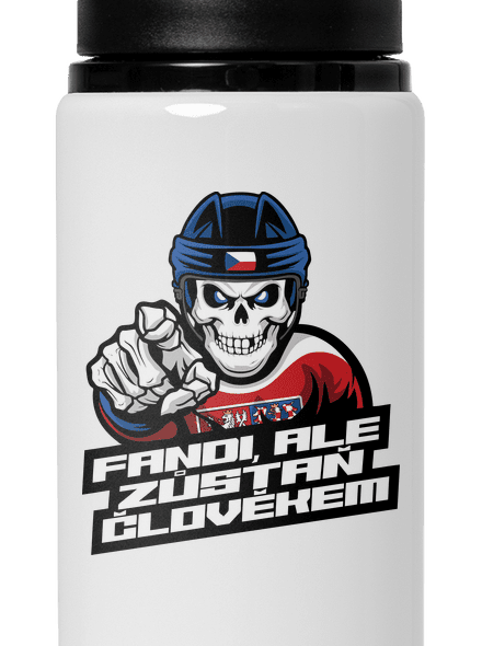 Fandi, ale zůstaň člověkem lahev na vodu White