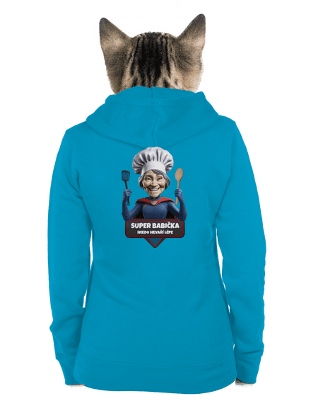 Super babička dámská mikina na zip Blue Atol