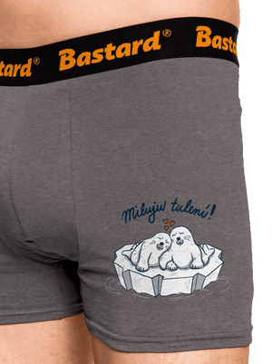 Miluju tulení boxerky Gray Melange