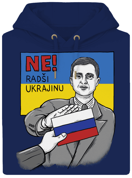 Ne! Radši Ukrajinu unisex mikina premium Navy