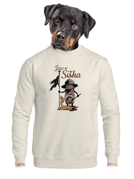 Jan Šiška unisex mikina bez kapuce Off White
