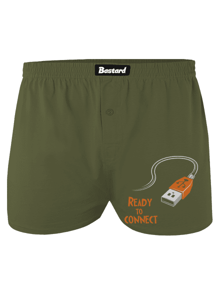 USB připojení pánské trenky Khaki