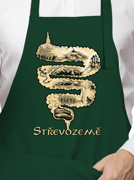 Střevozemě zástěra Bottle Green