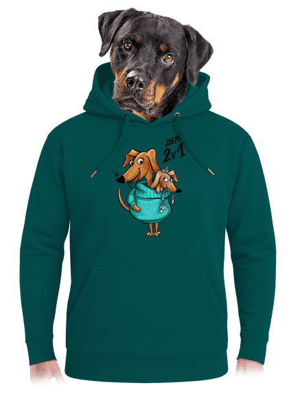 Jsem dva v jednom unisex mikina premium Emerald Green