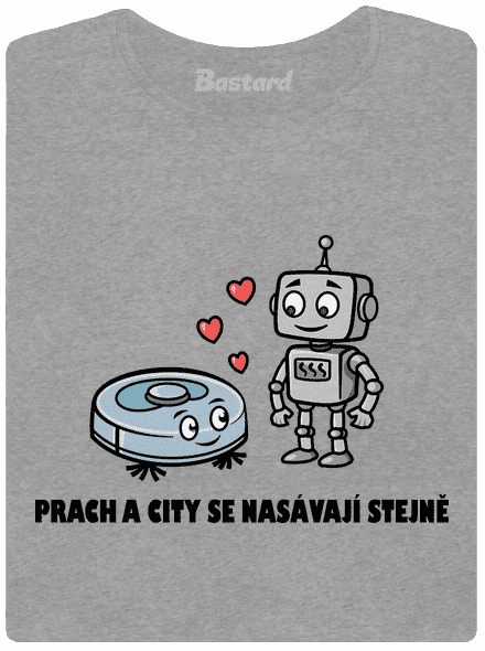Láska mezi roboty dámské tričko Dark Gray Melange