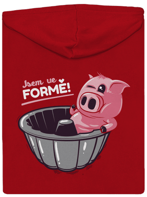 Ve formě pánská mikina na zip Red