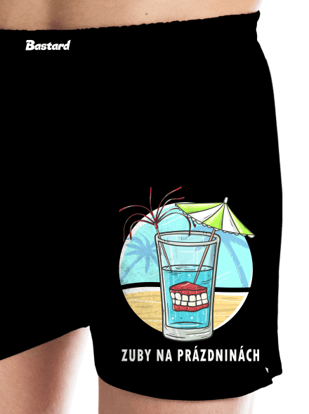 Zuby na prázdninách pánské trenky Black