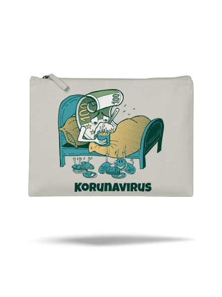 Korunavirus v posteli taštička Stracciatella