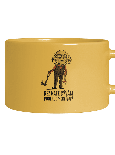 Neklidný bez kafe hrnek makronka Yellow Macaron