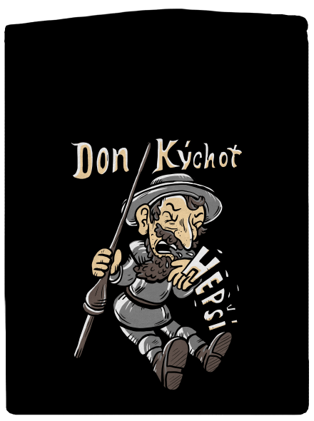Don Kýchot pánská mikina na zip Black