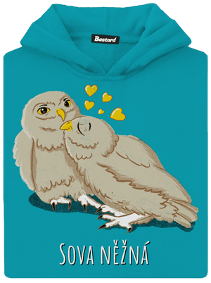 Sova něžná dětská mikina klokanka Hawaiian Blue