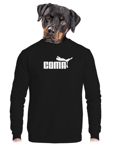 Coma unisex mikina bez kapuce Black