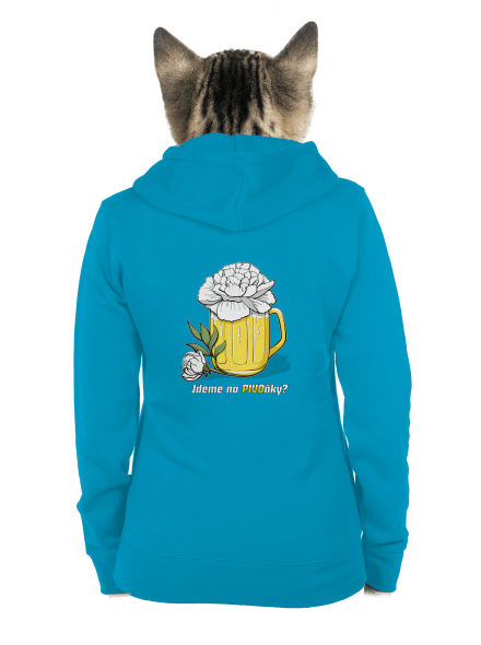 Pivoňky dámská mikina na zip Blue Atol