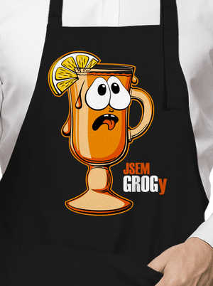 Jsem grogy zástěra Black