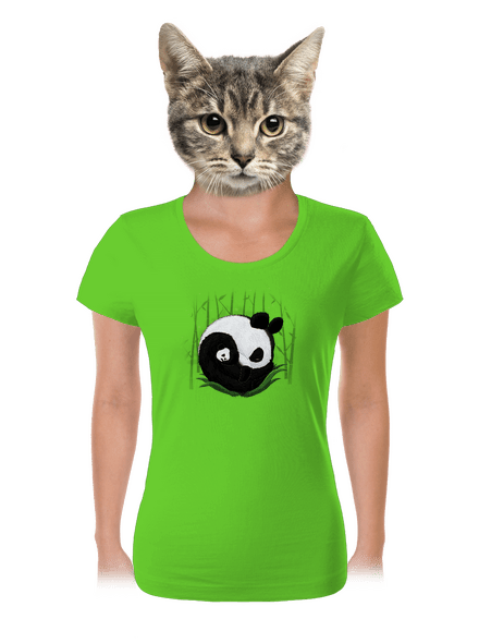 Dvě spící pandy dámské tričko Apple Green