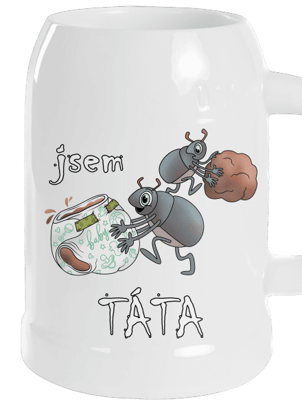 Jsem táta a máma půllitr White