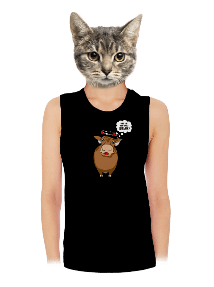 Kráva a bejk dámské tílko volné Black