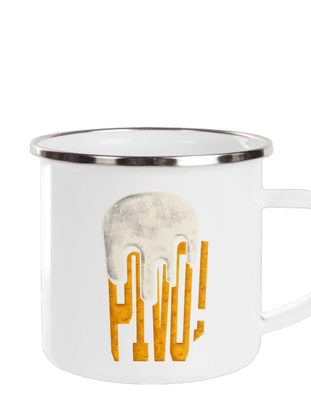 Nápis Pivo plecháček White