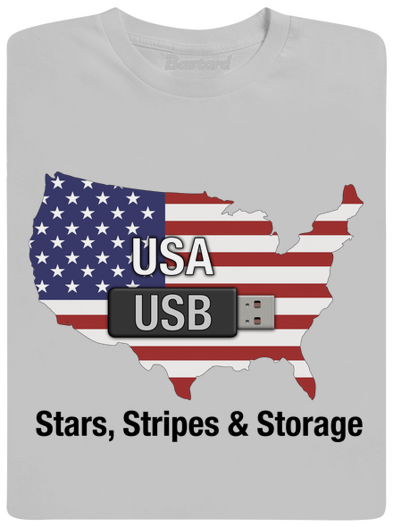 USA a USB pánské tričko Pacific Grey