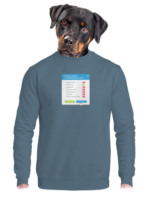 unisex mikina bez kapuce