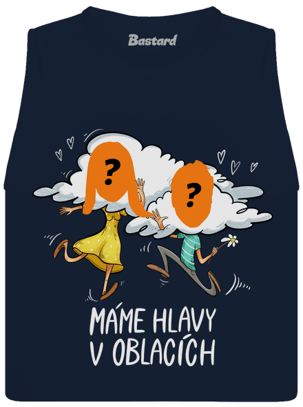 Hlavy v oblacích dámské tílko volné Navy