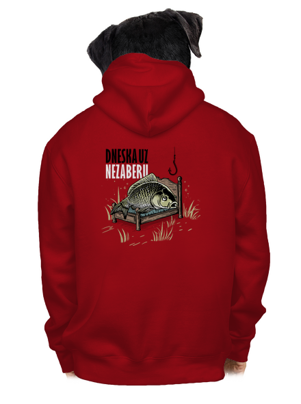 Dneska už nezaberu pánská mikina na zip Red