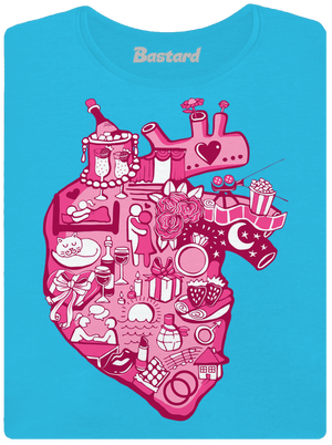 Srdce bije pro  dámské tričko s lemem Blue Atol