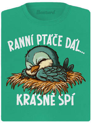 Ranní ptáče spí dámské sportovní tričko Mint Mal