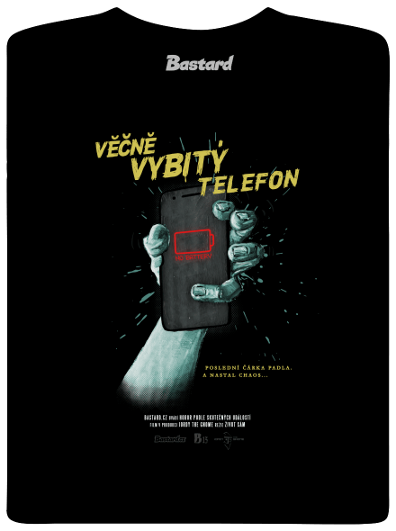 B13: Vybitý telefon pánské dlouhý rukáv Black