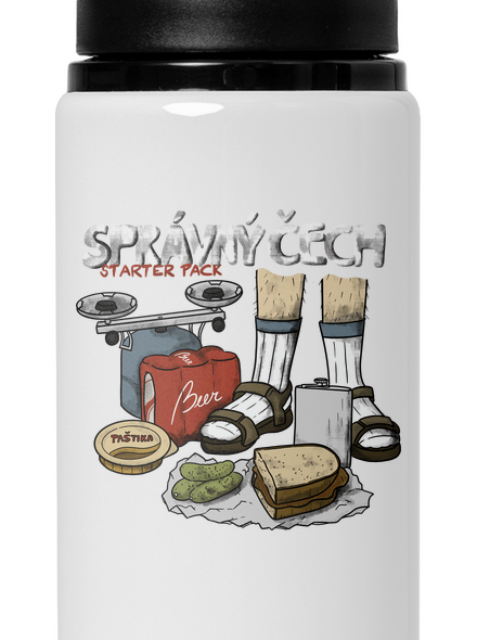 Správný Čech lahev na vodu White