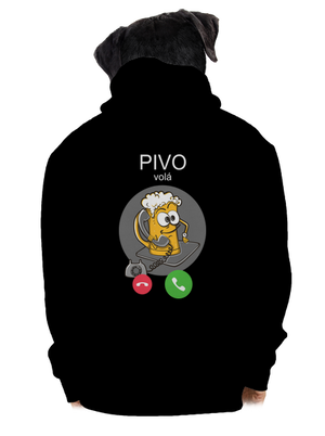 Pivo volá pánská mikina na zip Black