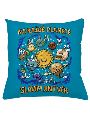 Věk na planetách polštář Blue Turquoise
