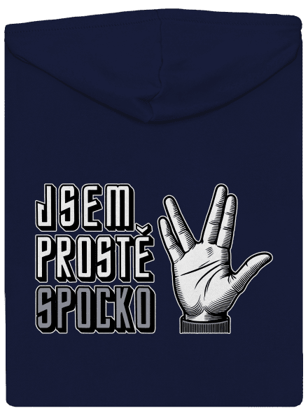 Jsem Spocko pánská mikina na zip Navy