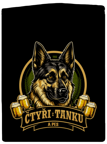 Čtyři z tanku a pes dámská mikina na zip Black