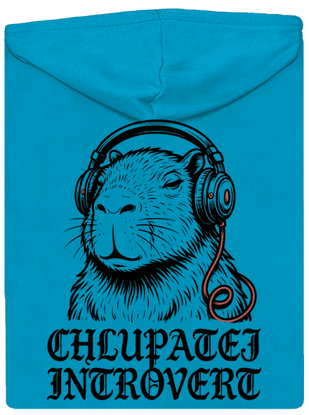 Chlupatej introvert dámská mikina na zip Blue Atol